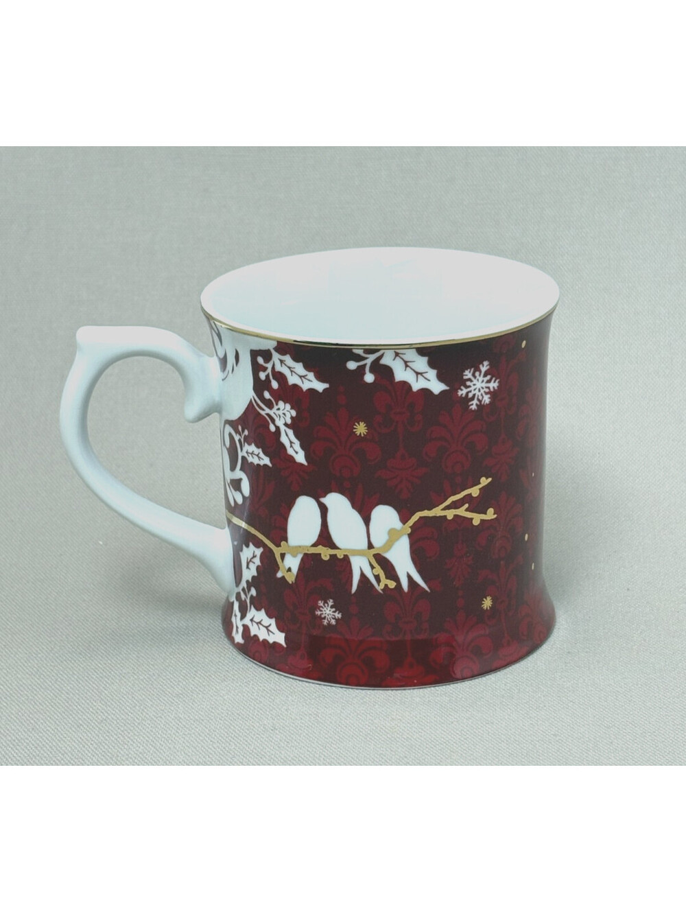 Starbucks 2010 Holiday Peace Dove Mug Rosanna Red Gold Damask Christmas Coffee C